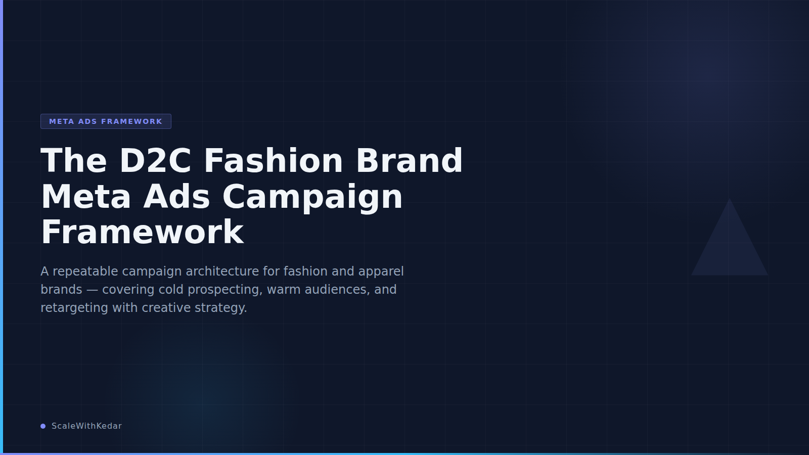 Meta Ads DTC brand campaign structure framework for consistent ROAS