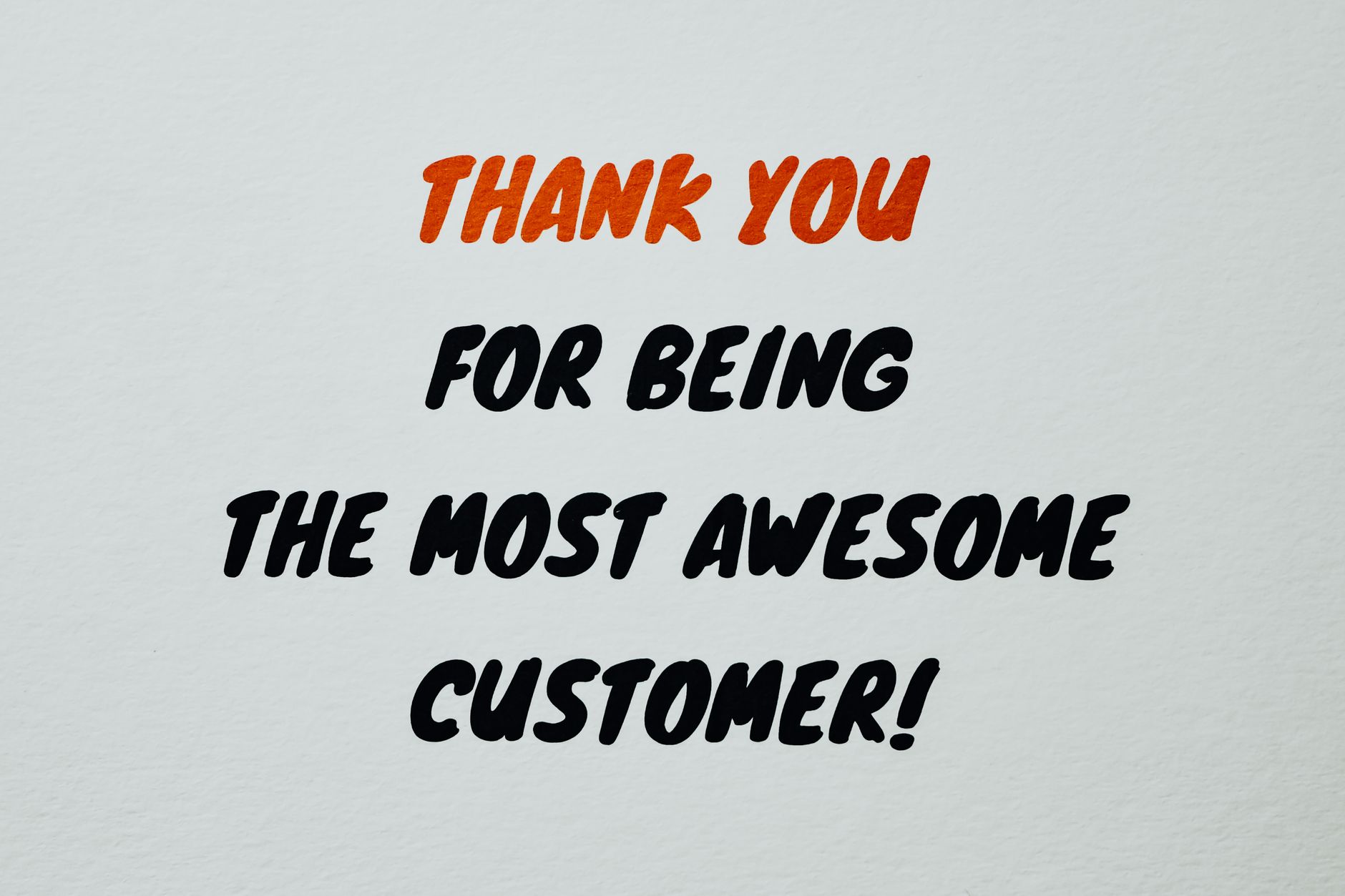 Customer loyalty thank you card for brand retention strategy